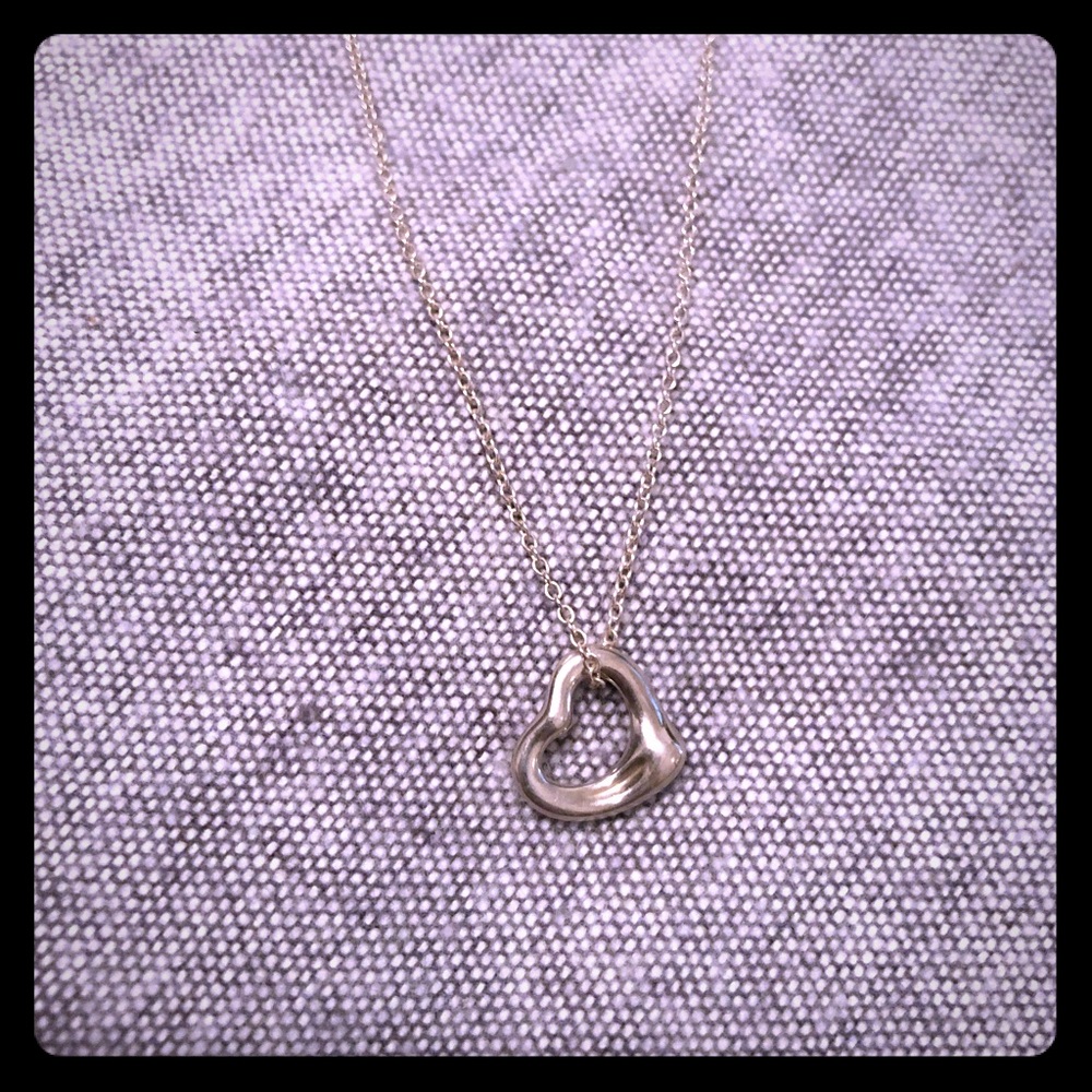 Tiffany and co open heart pendant